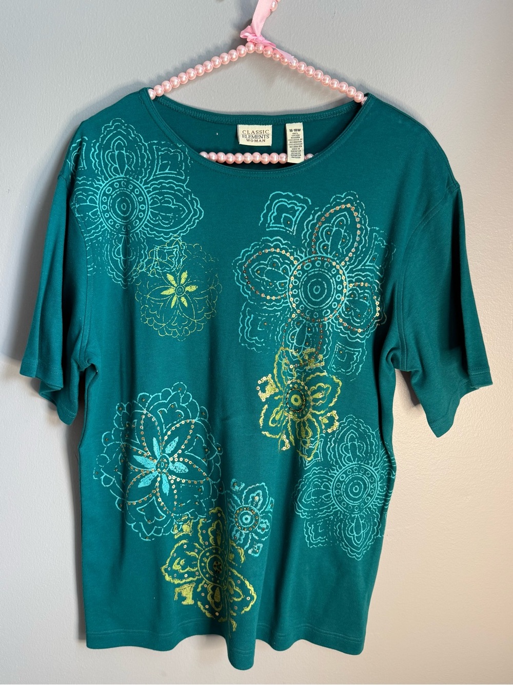 Stunning vibrant Elements Woman Teal top size 16/18